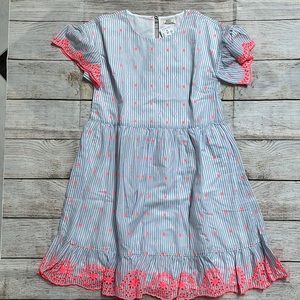 NWT CrewCuts Striped Pink Embroidered Dress